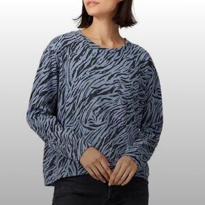 SUNDRY x Anthropologie Blue Black Zebra Stripes Top Size Medium